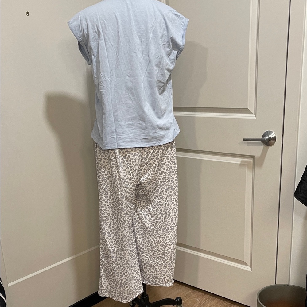 Splendid Light Blue and Leopard Print Pajama Set - Picture 3 of 6